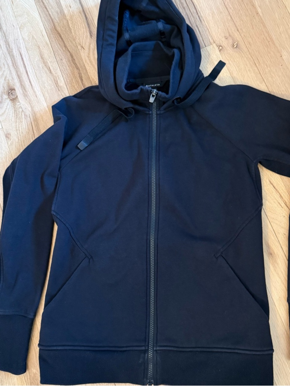 Athleta Black Full Zip Hooded Sweatshirt Jacket Medium